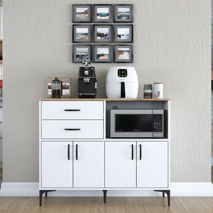 Hanah Home Gabinete Multipropósito Blanco y Nuez